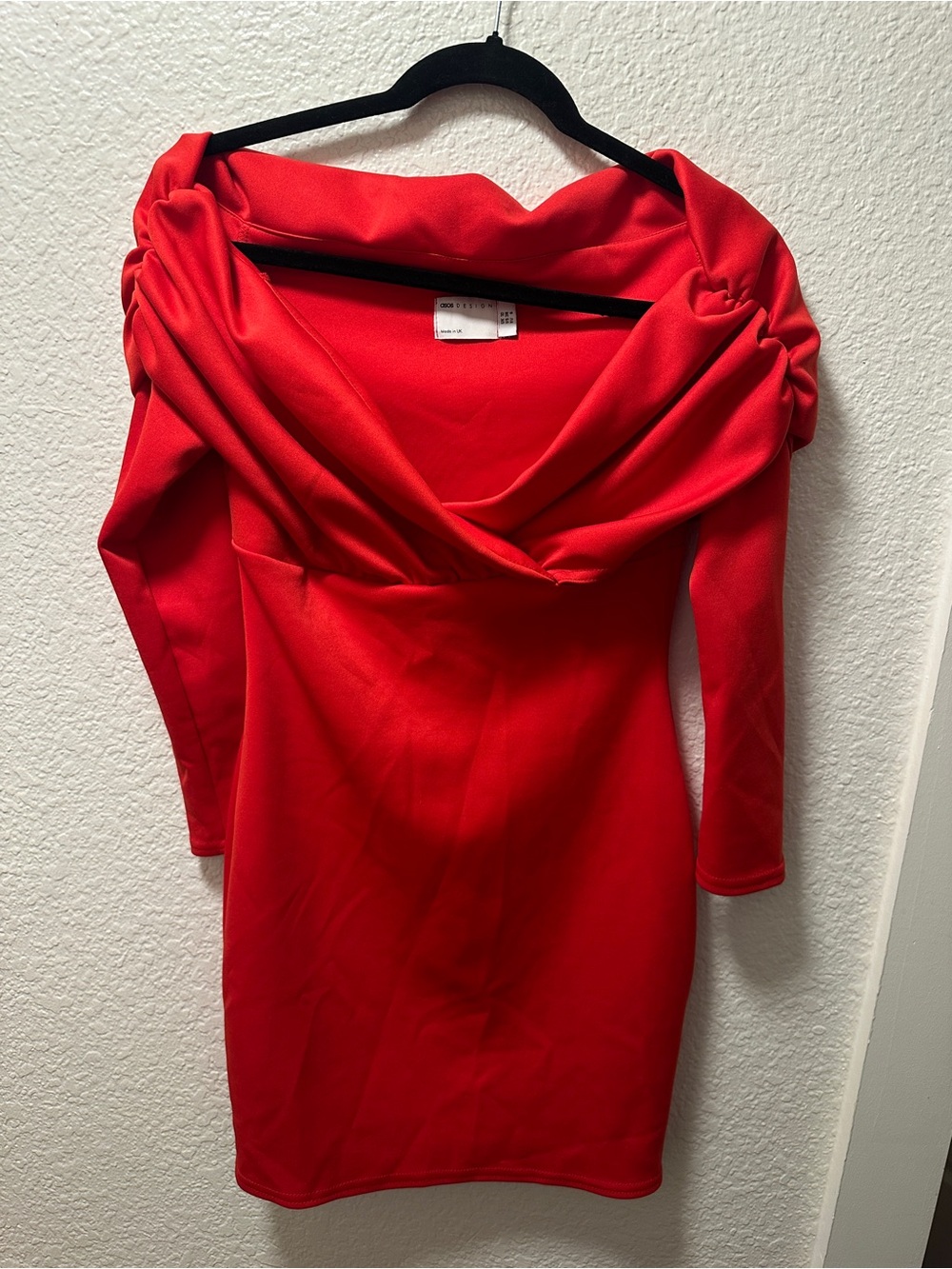 ASOS DESIGN Red Off Shoulder dress